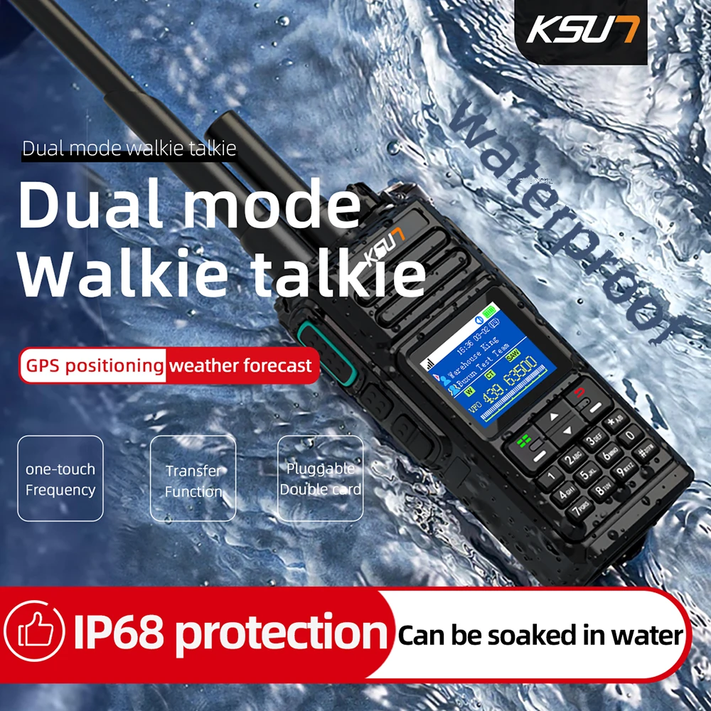 KSUN CT67P 10W 10km 500 km غير محدود طويل المدى GPS IP68 مقاوم للماء راديو POC التناظرية وضع مزدوج لاسلكي مع بطاقة SIM #3