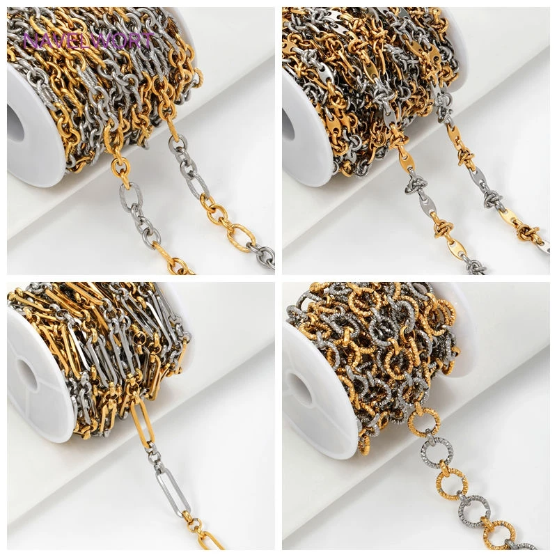 

0.5-1 Meter Gold Stainless Steel Large Heavy Oval Chain,Bulk Cable Chains For Jewellery,Handmade DIY Bracelet Necklace Materials