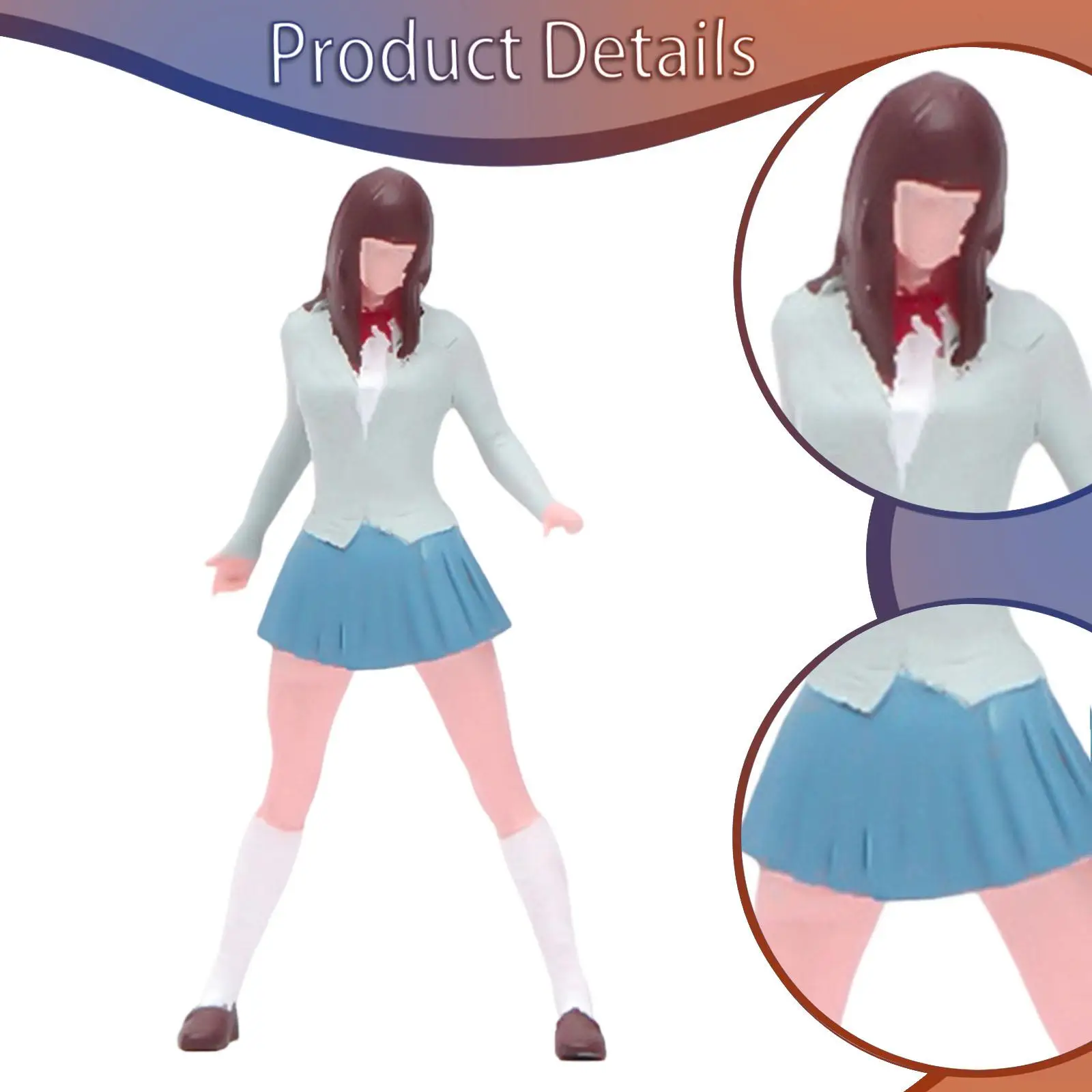 

Модель девушки в масштабе 1/64, реквизит для фотосессий, для ролевых игр, в короткой юбке, миниатюрная фигурка для DIY-сцен, украшение для рабочего стола