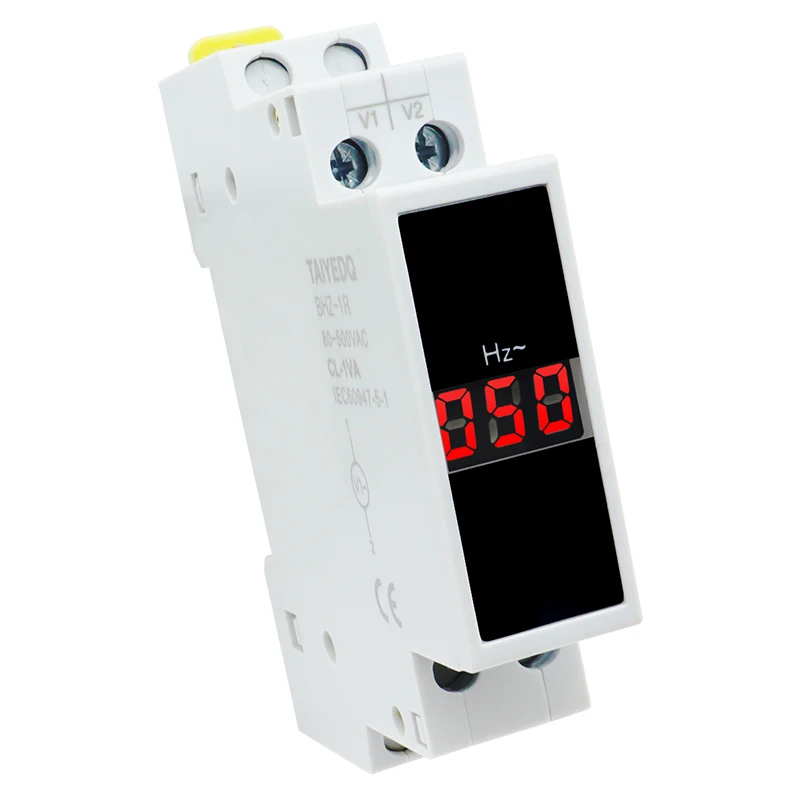 18mm Din Rail Single Phase Modular Hertz Meter 1-99Hz LED Indicator Digital Tester