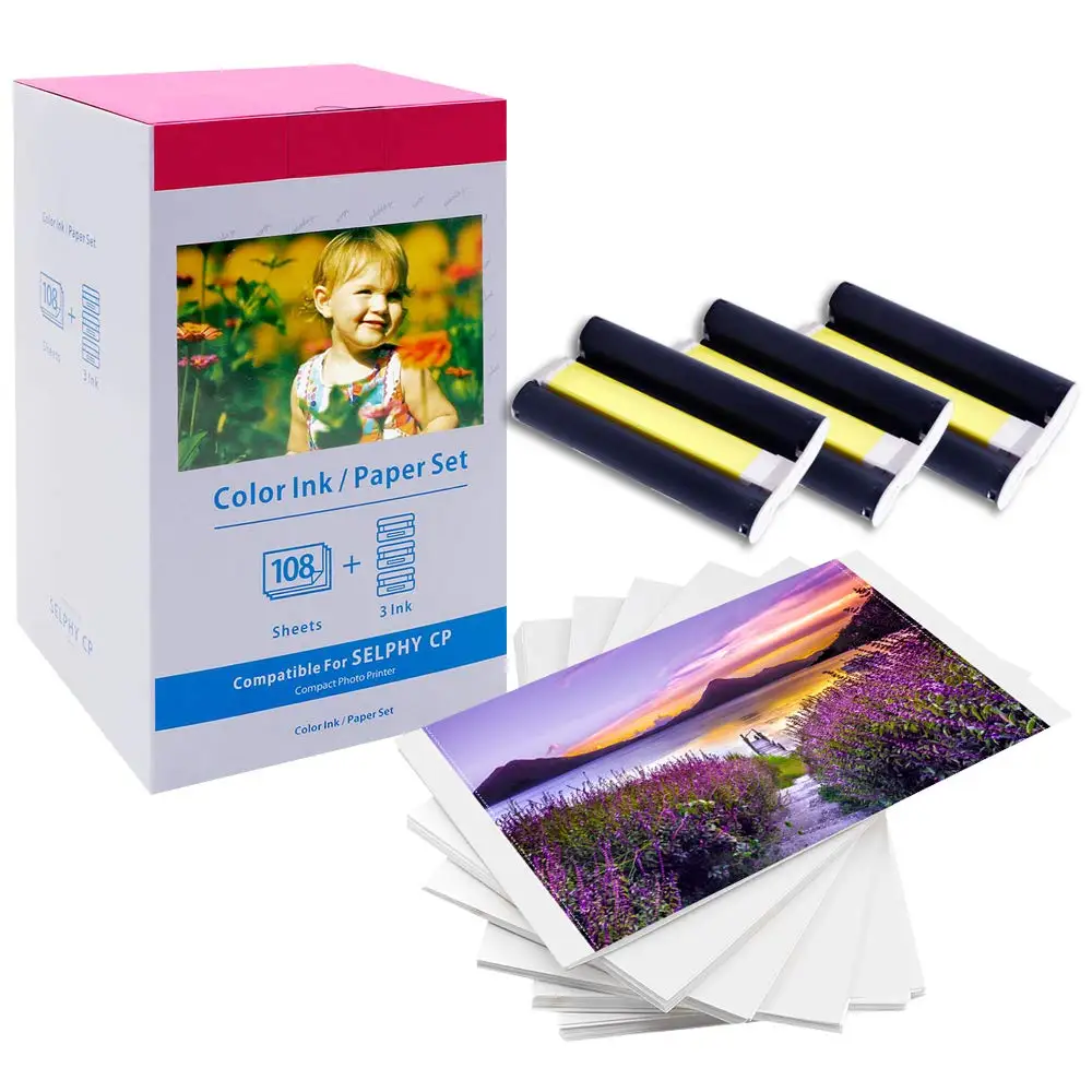 KP108IN KP36IN Ink Cartridge & Photo Paper Compatible with Canon Selphy CP1500 CP1200 CP1300 CP1000