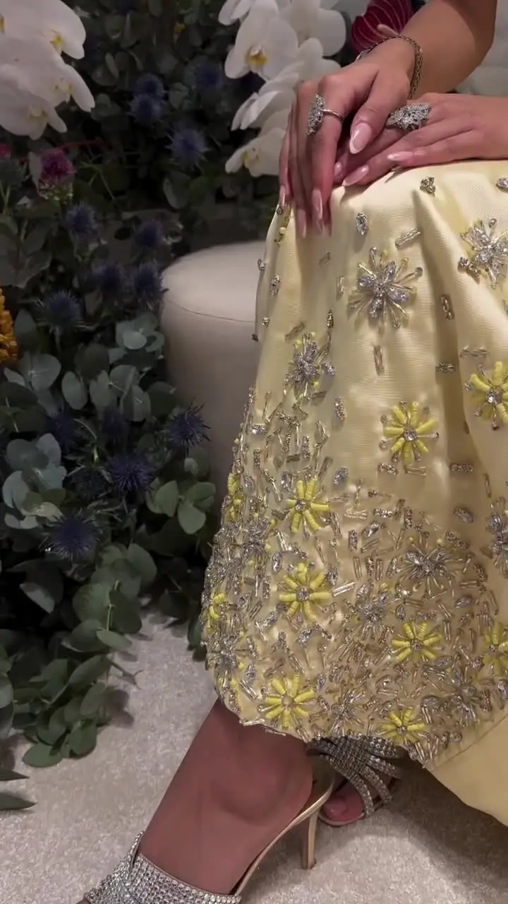 Vintage Yellow Off The Shoulder Prom Dresses Sleeveless Beadings Ankle Length Evening Party Dresses vestidos de fiesta