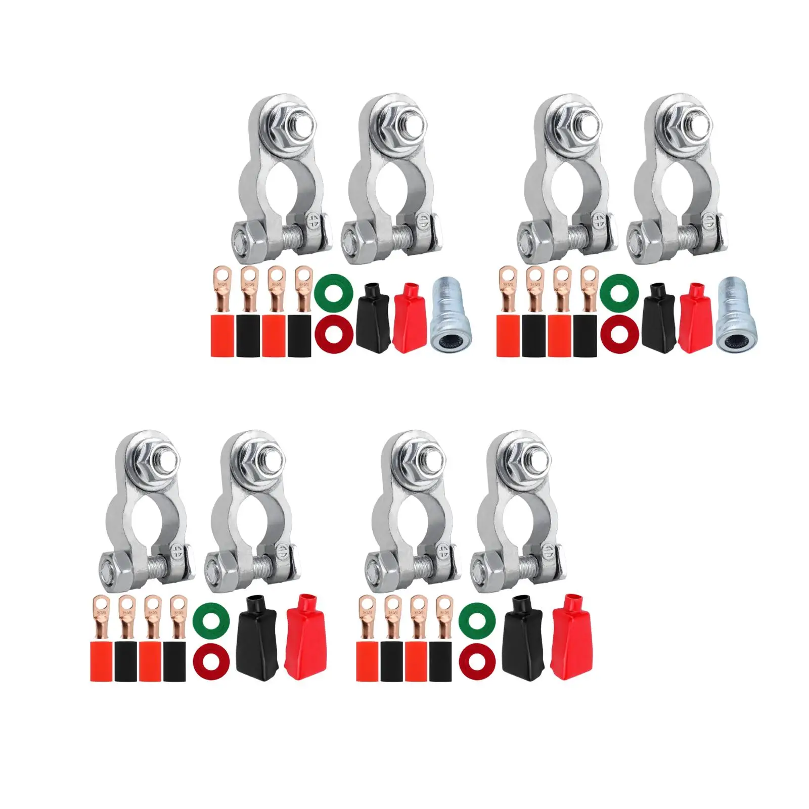 

Generic Battery Terminal Connector Kit Zinc Alloy Accessories Negative Positive Battery Cable Terminals for Boat RV Car