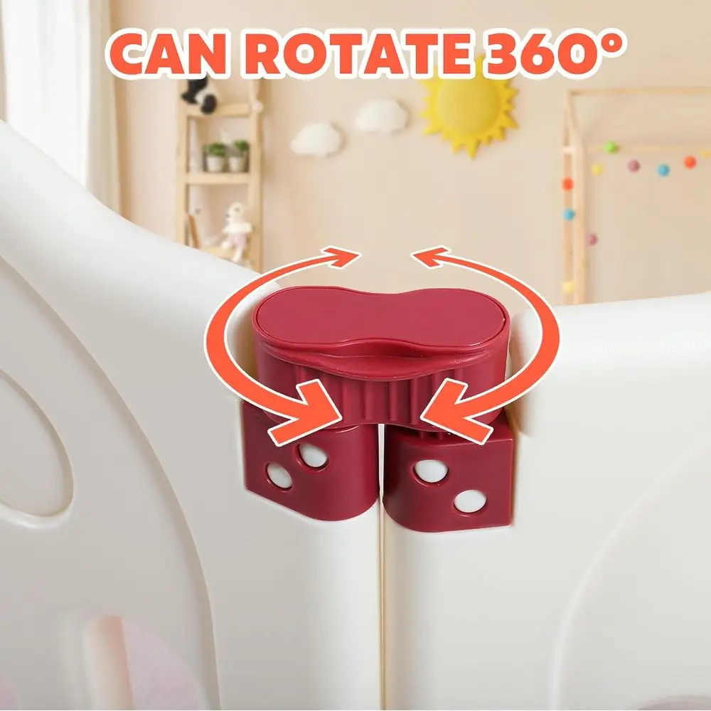 روضة أطفال قابلة للطي مكونة من 18 لوحة مع حصيرة، باب قابل للقفل للاستخدام الداخلي والخارجي الآمن