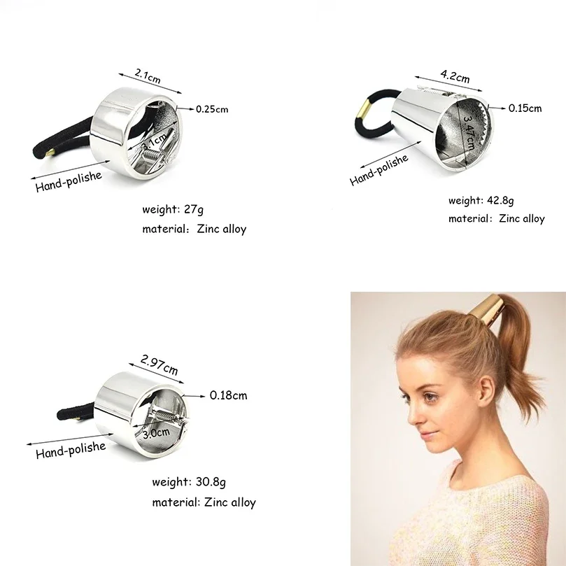 Fashion Women Vintage Metal High Quality Ponytail Holder Hair Accessories Hair ropes for Elegant Girl Hair rings Headwear