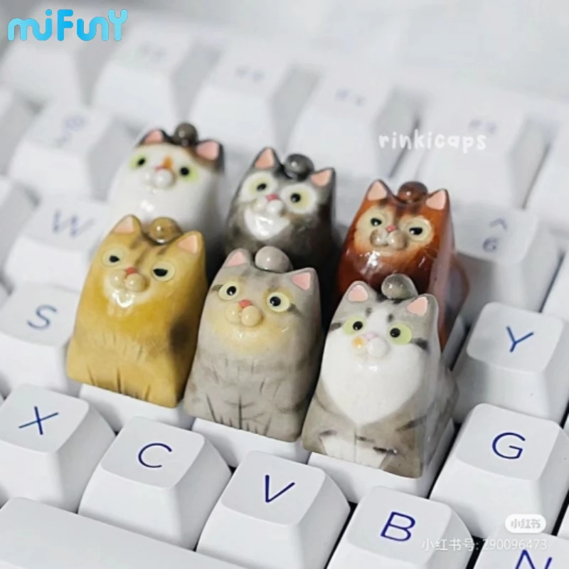 

Cute Cat Point Artisan Keycap Animal Resin Personality Keyboard Cap Original KeyCap Custom Gamer Mechanical Keyboard Accessories