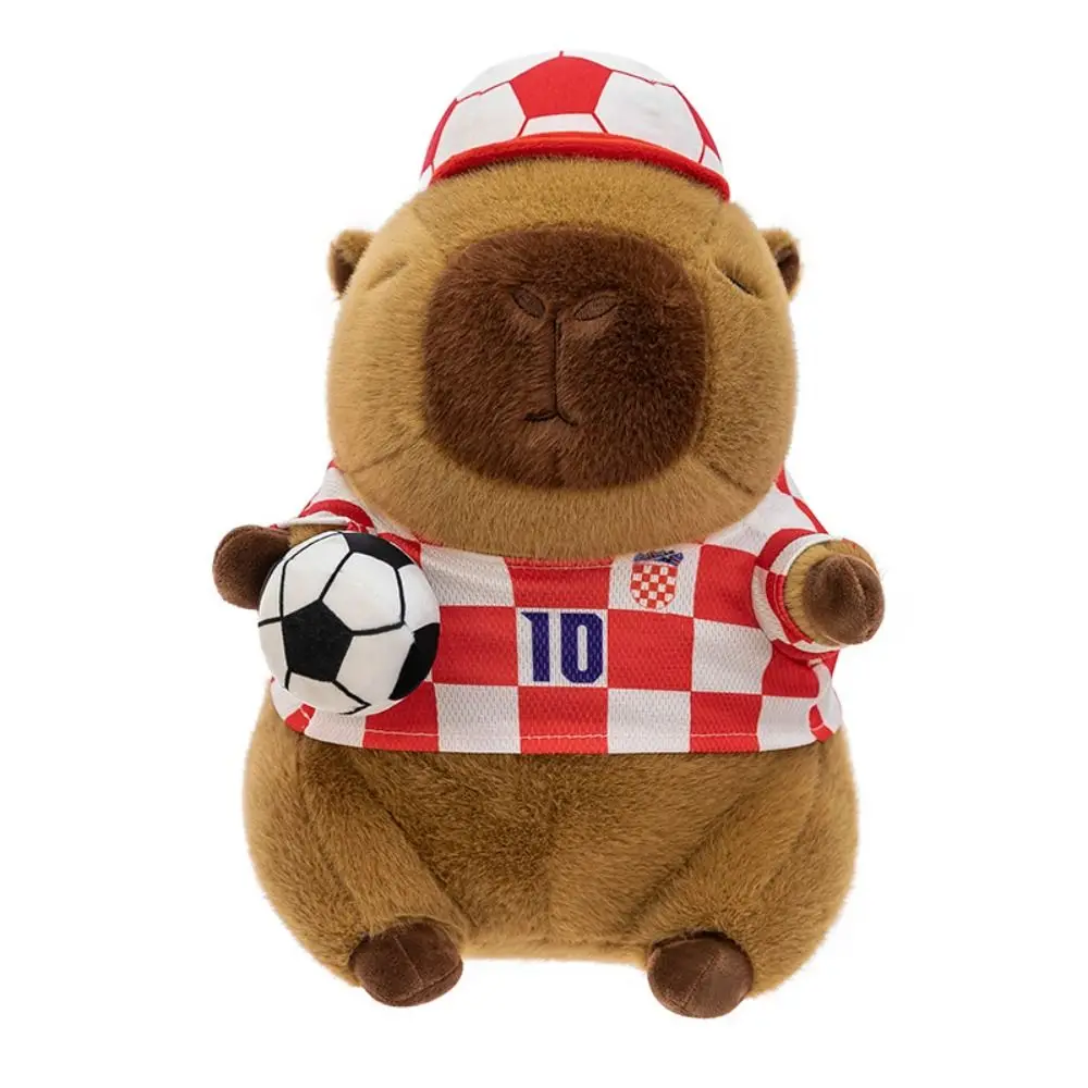 

Sport Football Capybara Doll Fluffy Stuffed Football Capybara Plush Toy Cute Soft Capybara Fluffty Doll Christmas