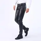 high waist faux "leather"