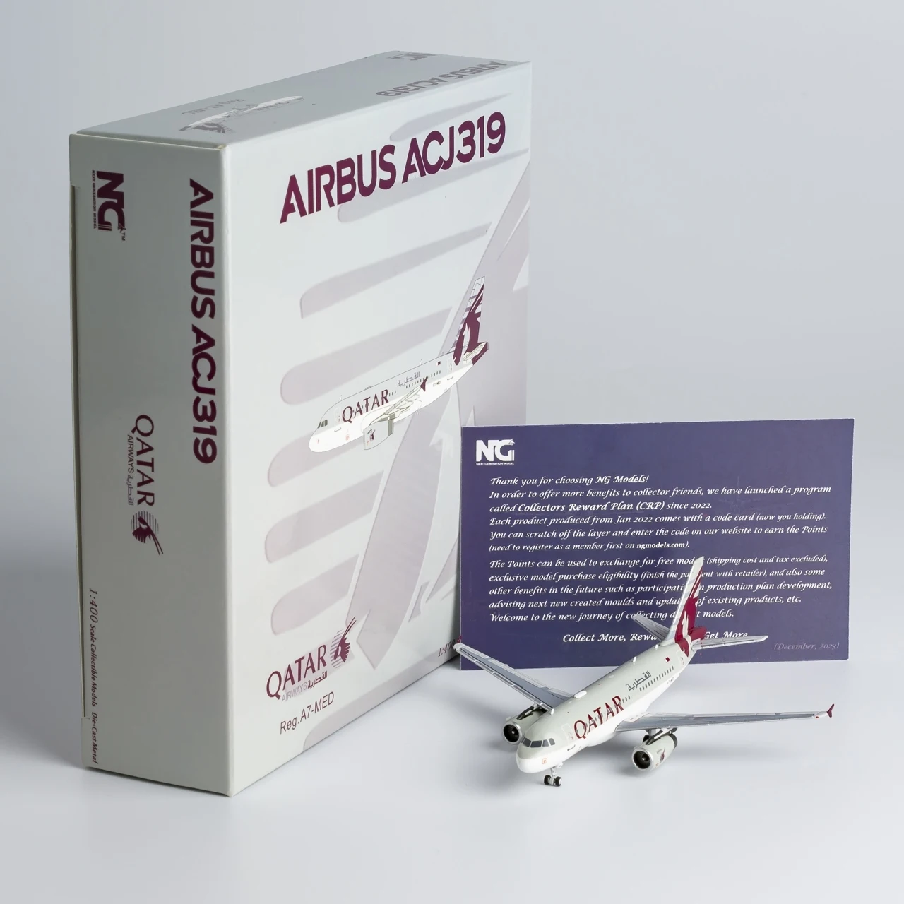 49028 Коллекционный самолет из сплава в подарок, модель NG 1:400, Qatar Amiri Flight Airbus A319-100 ACJ, литая под давлением модель самолета A7-MED