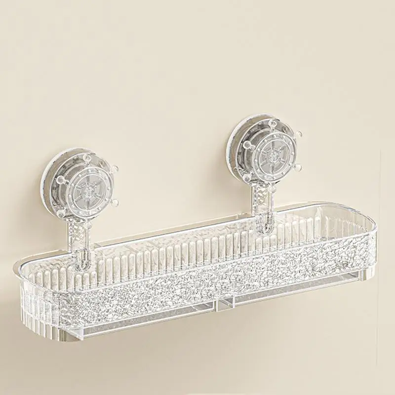 Bathroom Shelves Suction Cup No-drill Corner Shelf Shower Storage Rack Holder Suction Cup Shelf Bath Accessories