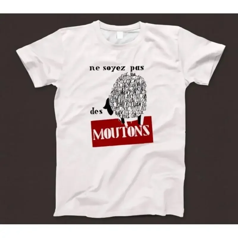 Ne Soyez Pas Des Moutons T-Shirt 554 Frankreich 1960er Jahre Don't Be Sheep Protest-Poster
