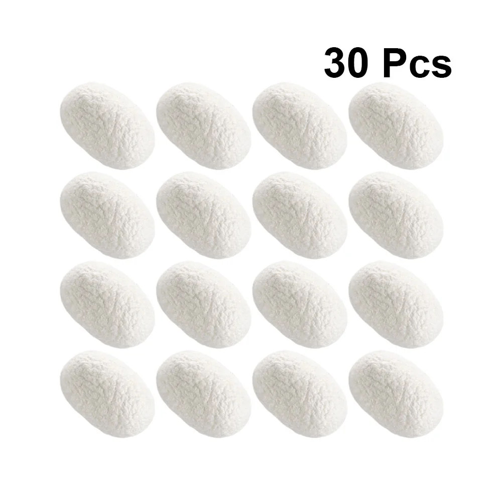 30 Pcs Natural Silk Ball Face Scrub Cleanser Gentle Exfoliating Deep Balls Cocoons for Facial Skin Care