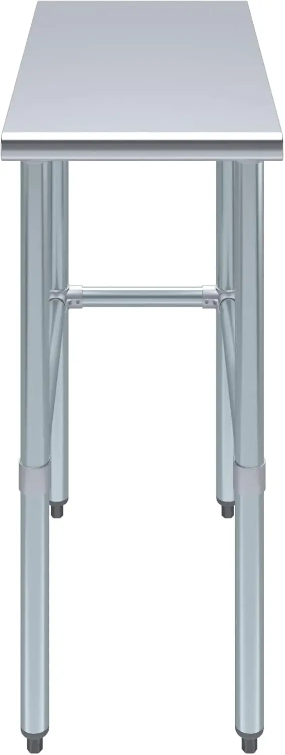 AmGood Stainless Steel Work Table Open Base | Metal Work Bench (Stainless Steel Table Open Base, 15" Long x 30" Deep)