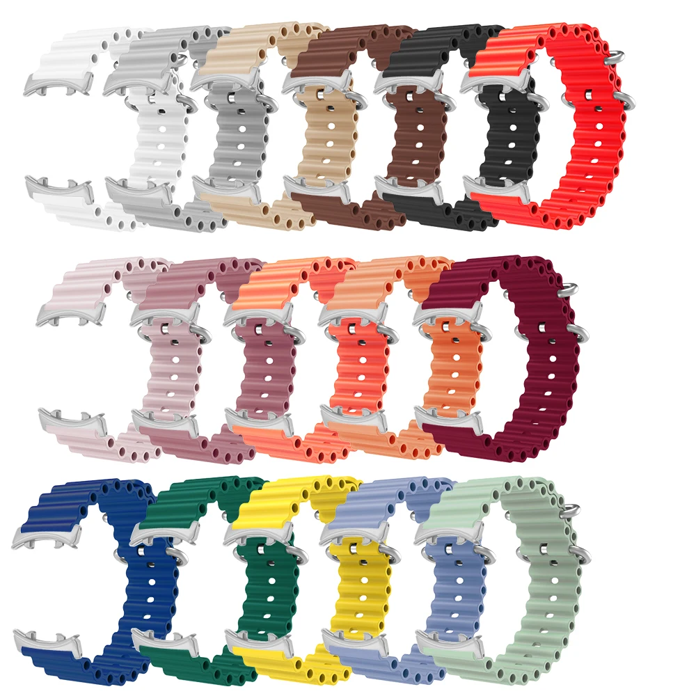 Pulseira de relógio de liberação rápida para relógio honor ajuste fivela de metal estilo onda oceano à prova dwaterproof água siliconesport smartwatch banda das mulheres dos homens