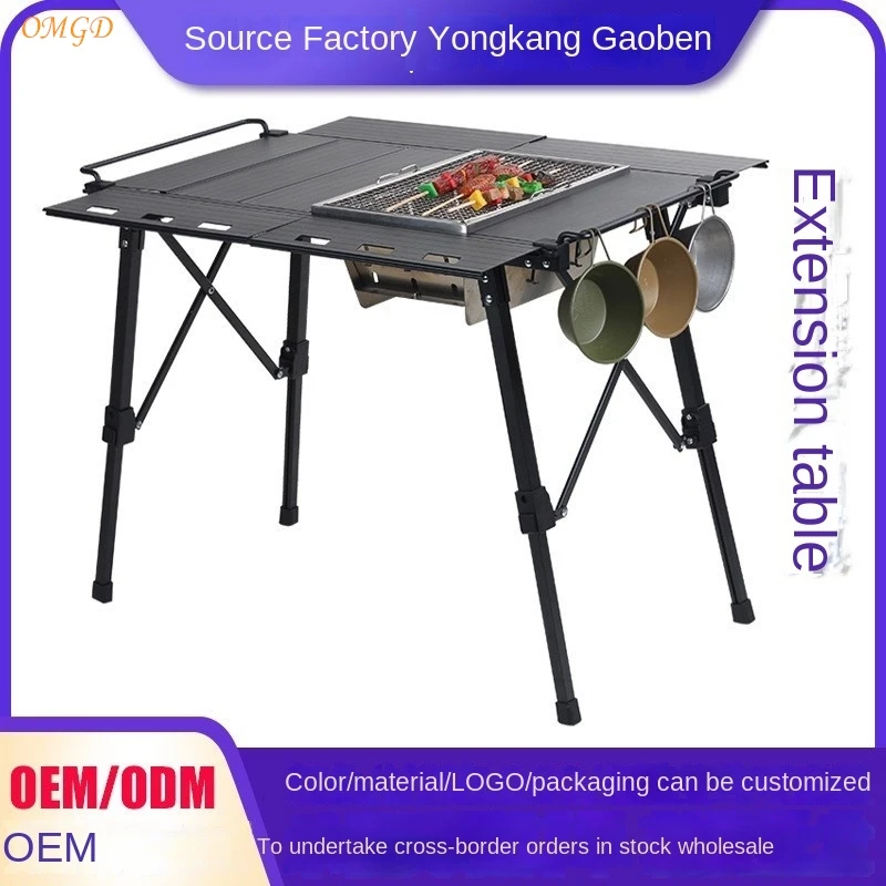 Hot Sale High-end IGT Multifunctional Tactical Table Blackened Aluminium Alloy Mobile Kitchen Outdoor Camping Folding Table Home