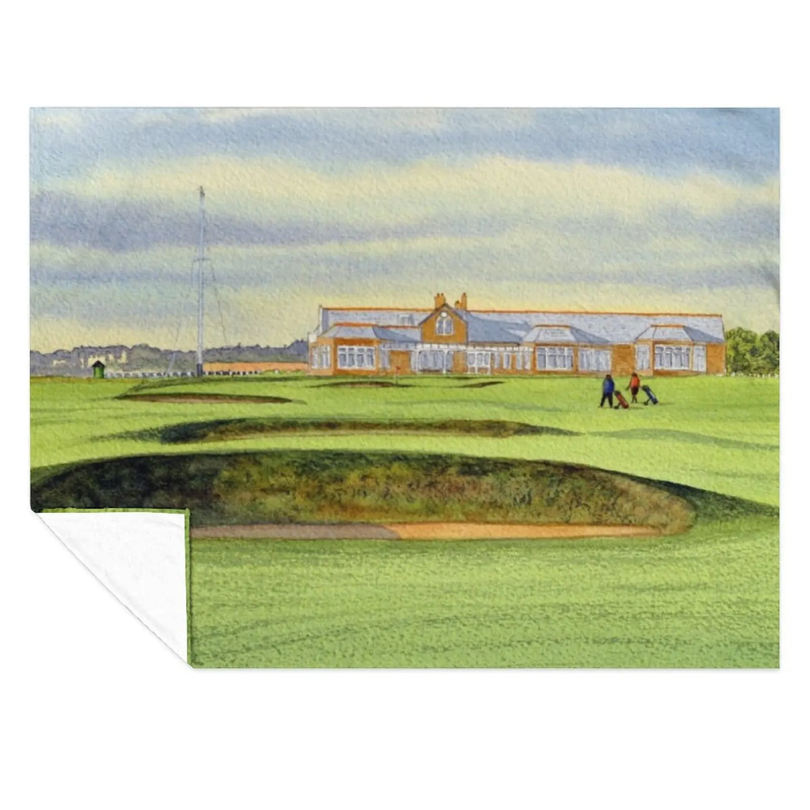 

Royal Troon Golf Course 18th And Clubhouse Throw Blanket Decorative Throw cosplay anime Vintage Summer Beddings Blankets
