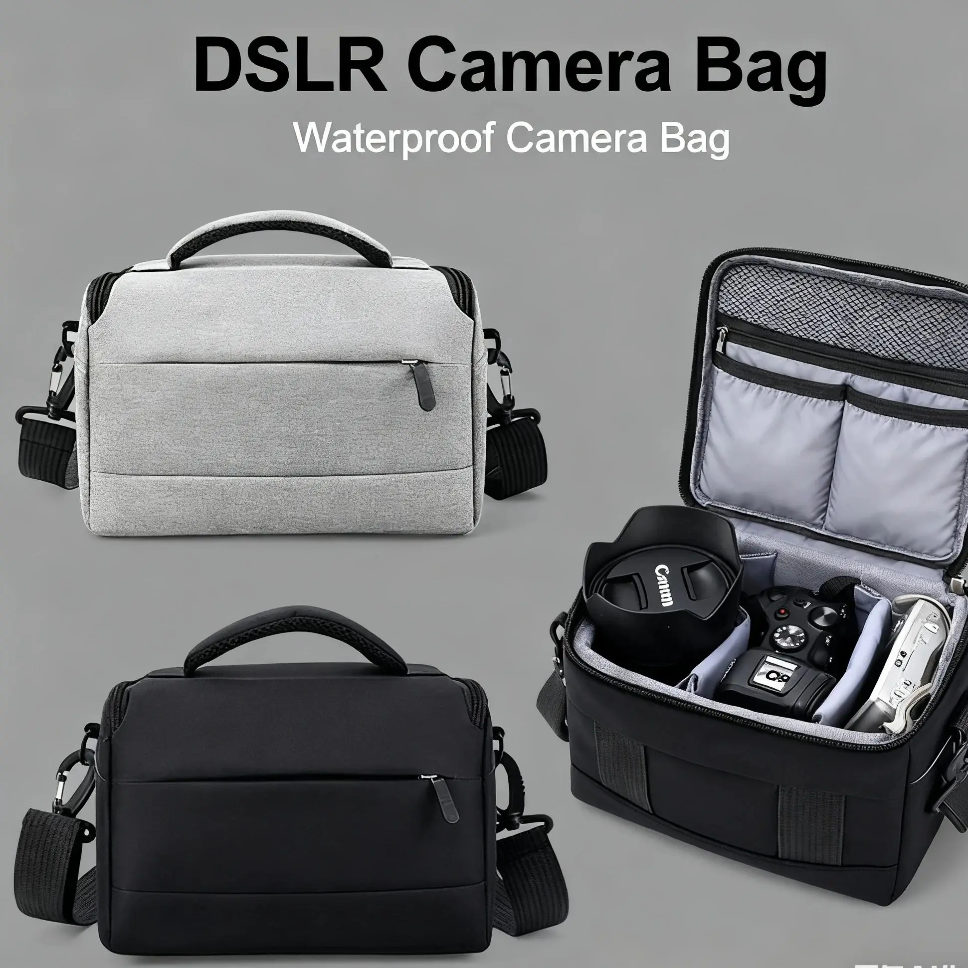 Digitale DSLR-Kamera-Umhängetaschen, Fototasche, wasserdichte Tasche, Nylon für Canon, Nikon, Sony, Micro-Einzelkamera-Hülle