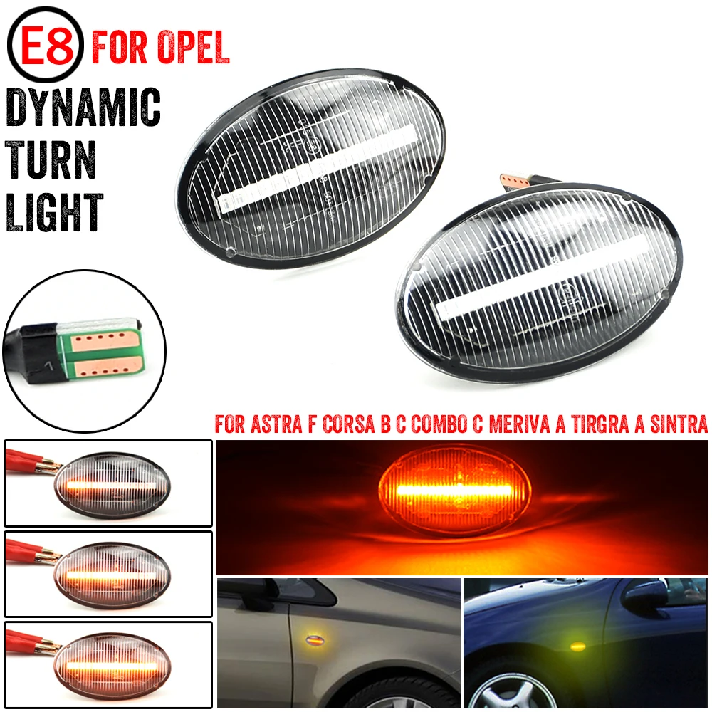 Dynamic LED Flashing Turn Signal Side Marker Lamp Car Light For Opel Combo C B Tigra A Astra F Meriva A Corsa C B Sintra Vita