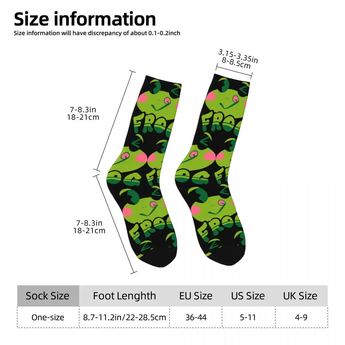 Funny Happy Men's compression Socks Sanrio Vintage Harajuku kero kero keroppi Hip Hop Novelty Casual Crew Crazy Sock Gift image 3
