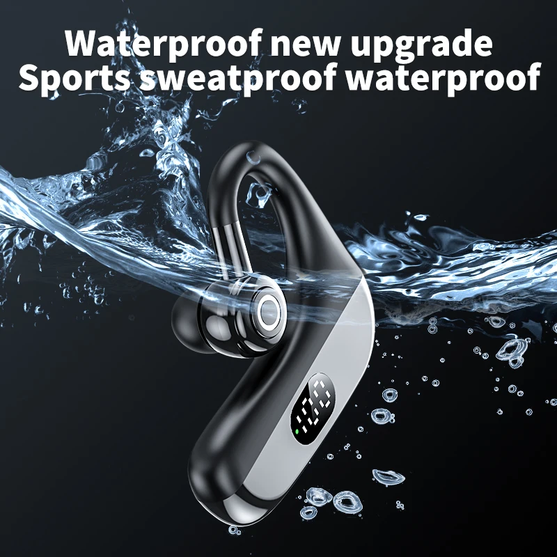 الأعمال سماعة رأس لاسلكية LED عرض بلوتوث 5.2 الاستماع/دعوة 40-60 ساعة مع هيئة التصنيع العسكري ايفي باس سماعة أذن تستخدم عند ممارسة الرياضة لسائق السيارة