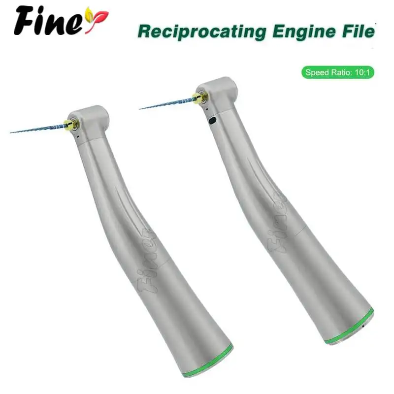 Dental Reciprocating Endo Handpiece Fiber Optic 10:1 Reduction Endodontic Contra Angle for Engine File Root Canal Treatment