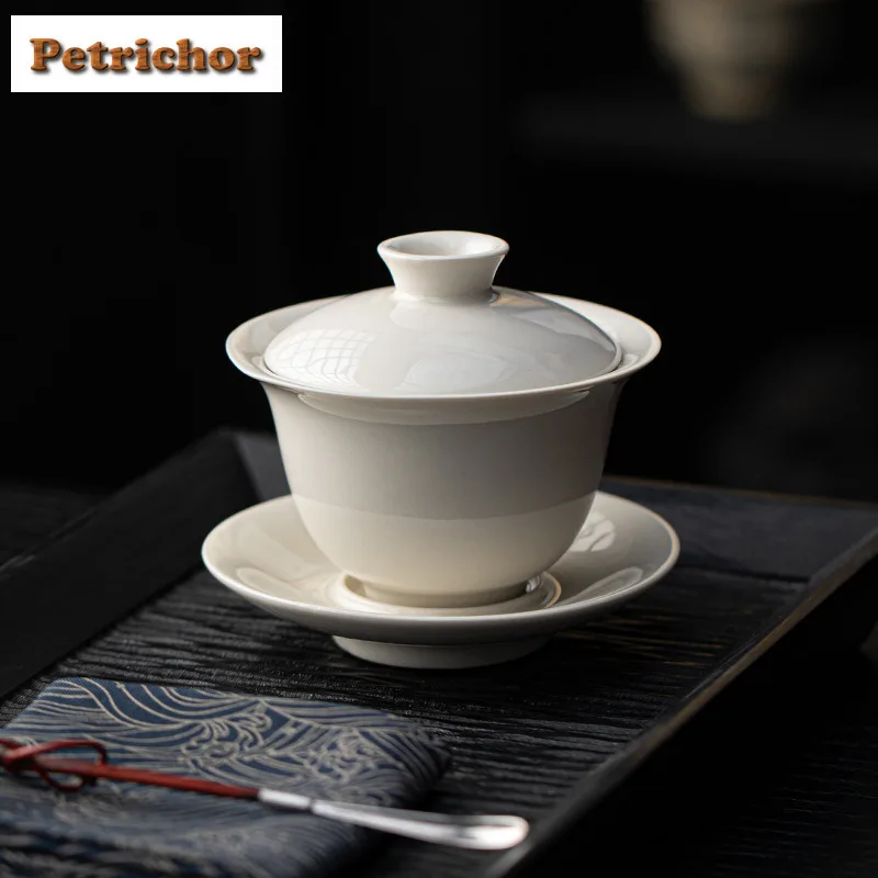 

170ml Grass Wood Ash Gaiwan Antique Tea Tureen Tea Bowl With Lid Kit Tea Maker Cover Bowl Chinese Tea Set Accessories Gift Craft