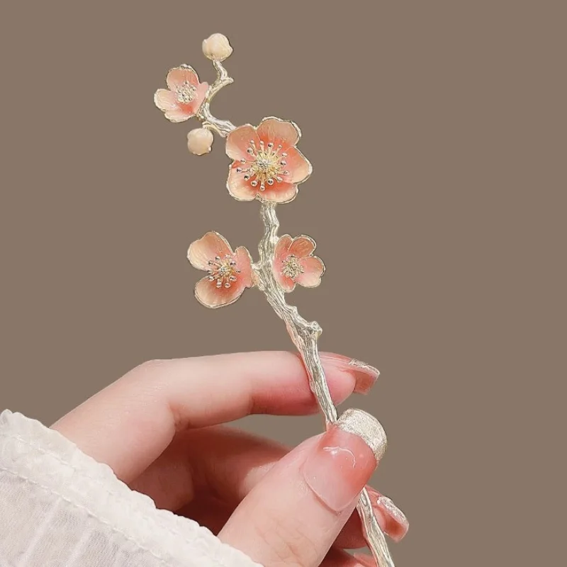 Palillos para el cabello de flores de estilo chino Vintage, horquillas a la moda para mujeres y niñas, Clip para el cabello, tocado Hanfu, joyería, accesorios para el cabello