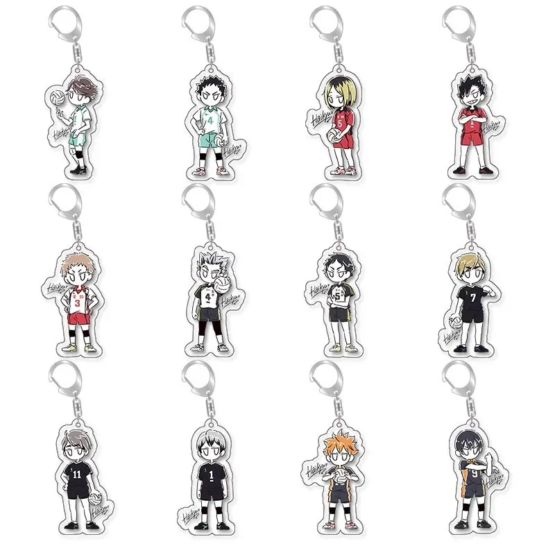 Anime Hinata ShoyoTobio Cosplay Keychain Kageyama Daichi Sawamura Sugawara Acrylic Keychain Accessories Keyrings Prop Xmas Gift