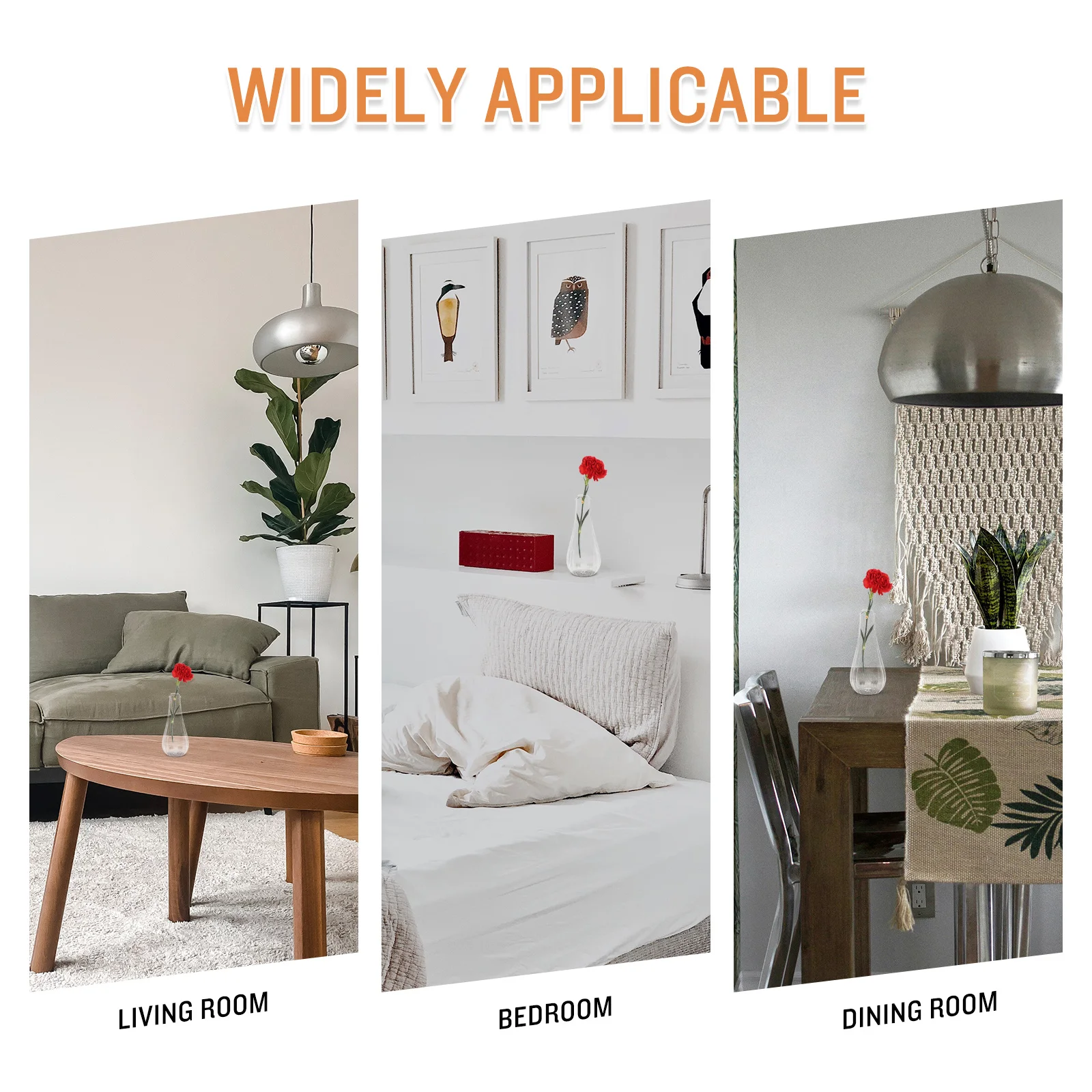 

Transparent Glass Vase Small Mouth Big Belly Design Decorative Floral Holder for Home Office Bedroom Living Room Decoration