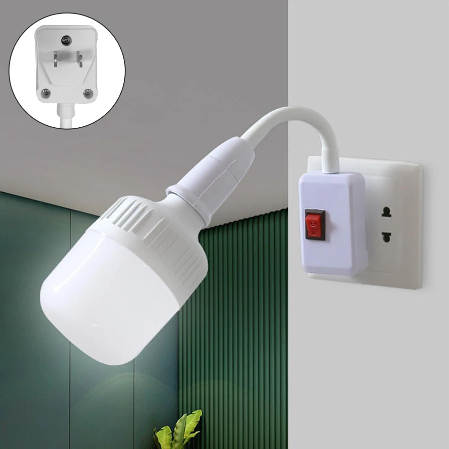 Adaptador de bombilla E27 para lámpara de pared, convertidor de enchufe Base, luces Led de encendido/apagado, soporte de tornillo, adaptador de