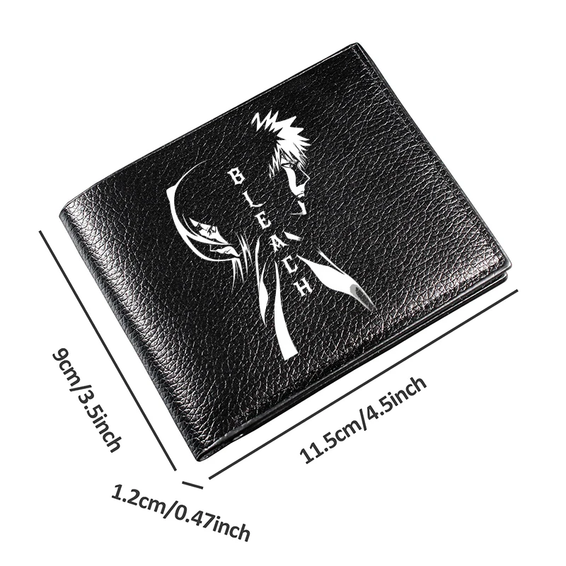 2026 Cartoon B-Bleach PU Faux Leather Wallet for Adult Student Slim Credit Card Holder Coin Purse Multi-Color Pen Storage Gifts