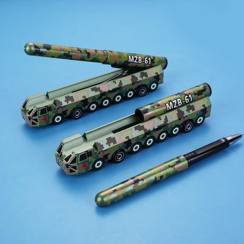 New Creative Dongfeng 61 Intercontinental Missile Design Neutral Pen Cute Toy Gel Pen Simulation Model Stand Signature Pen