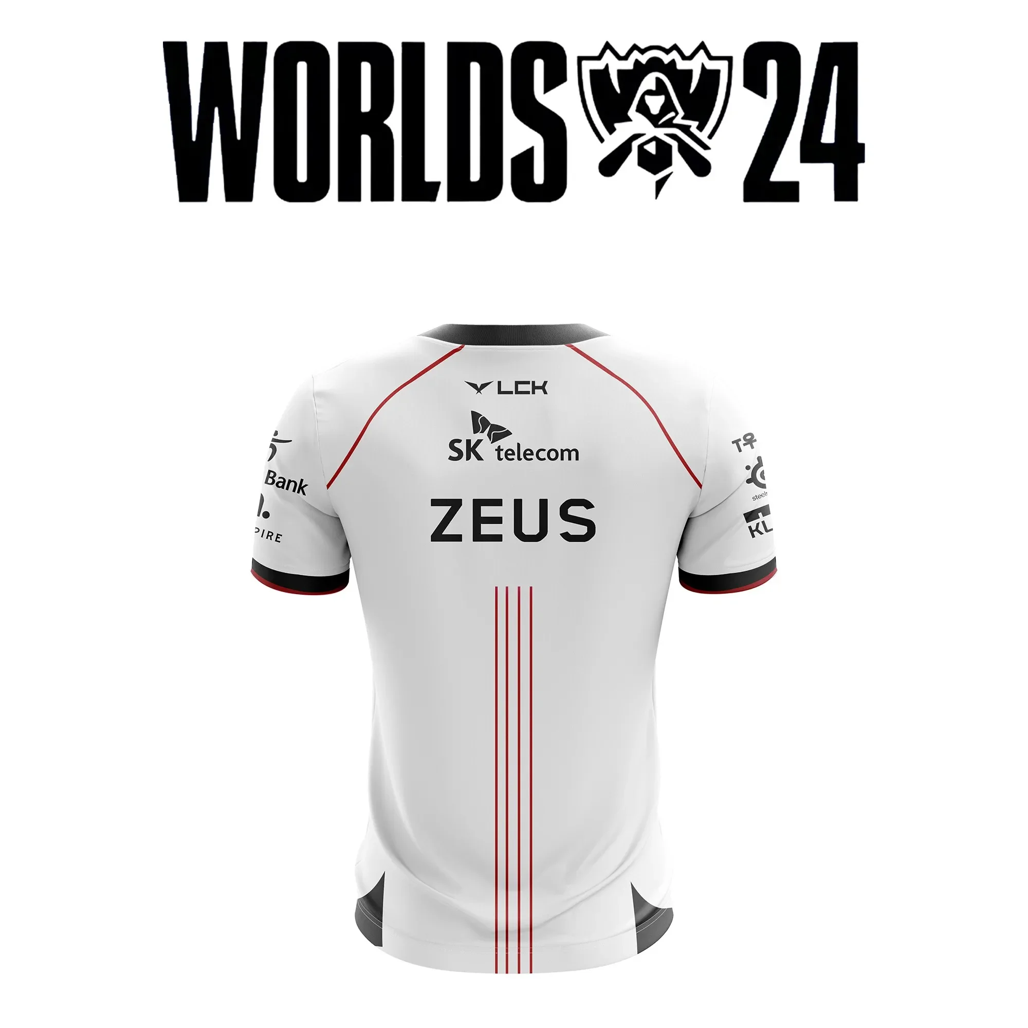 New T1 E-sports Team Classic Uniform 3D Printed T-shirt League of Legends World Finals Jersey Lol Games Faker Fan Support Top