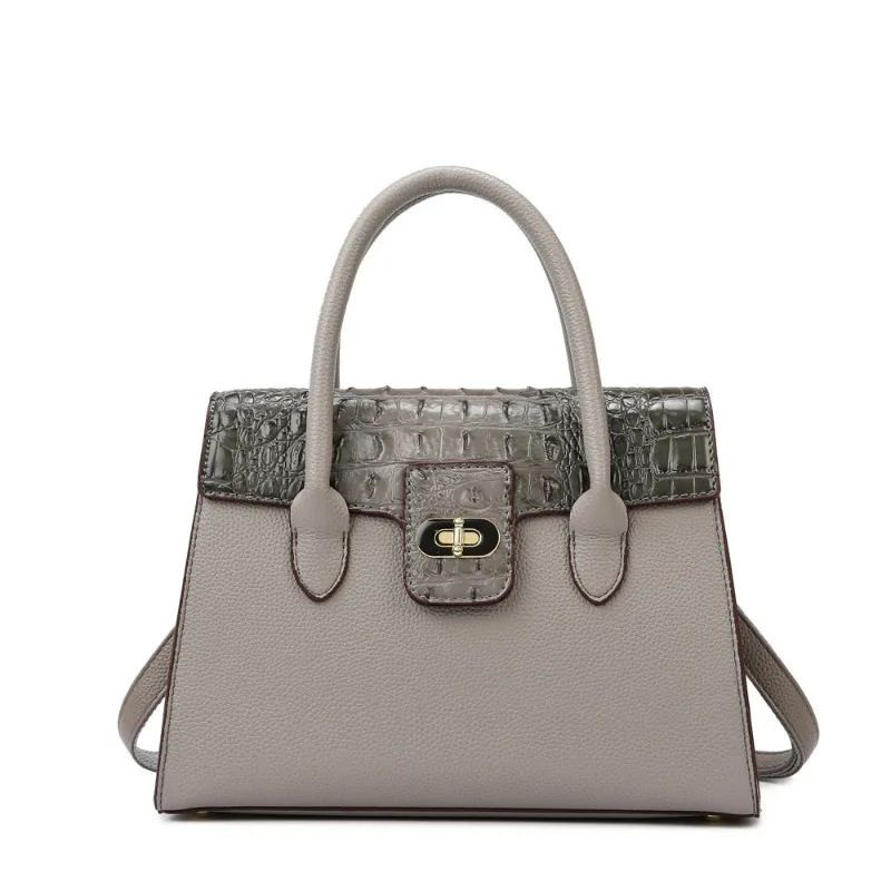 

Модная большая сумка с замком для женщин, женская сумка через плечо с тиснением под крокодила, стильные многосторонние сумки для женщин