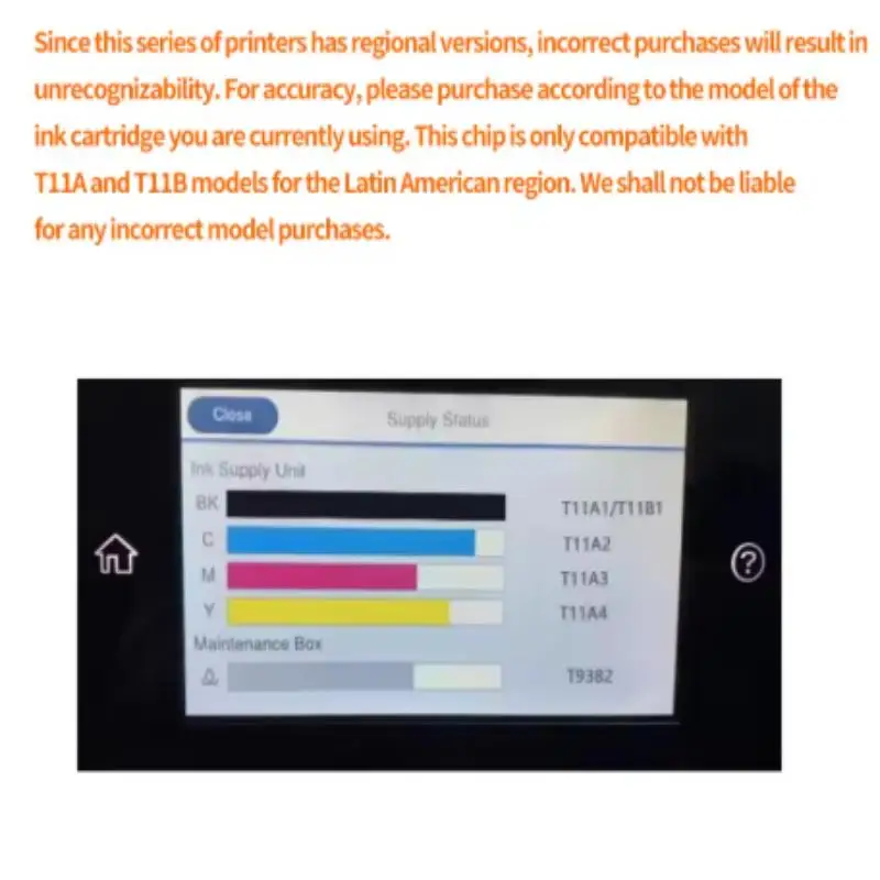 Latin America T11A T11B One Time Chip For Epson WorkForce Pro WF-C5890 C5390 WF-C5810 WF-C5310 Printers Refill Ink Cartridges