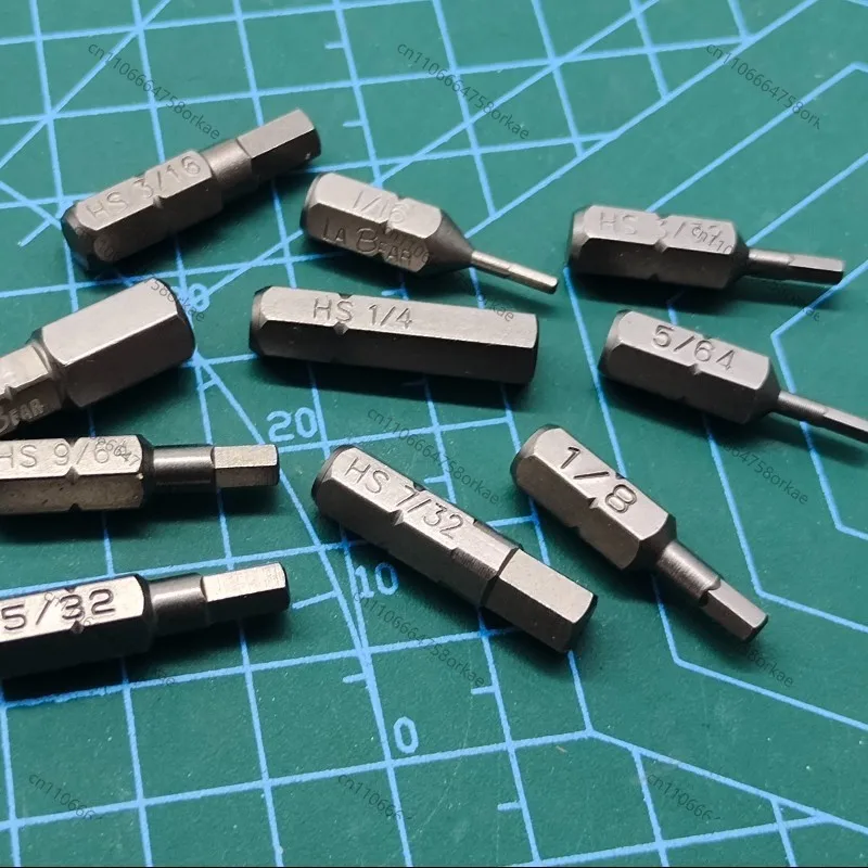50pcs Hex Screwdriver Bit Allen bit British L25mm Magnetic S2 1/4