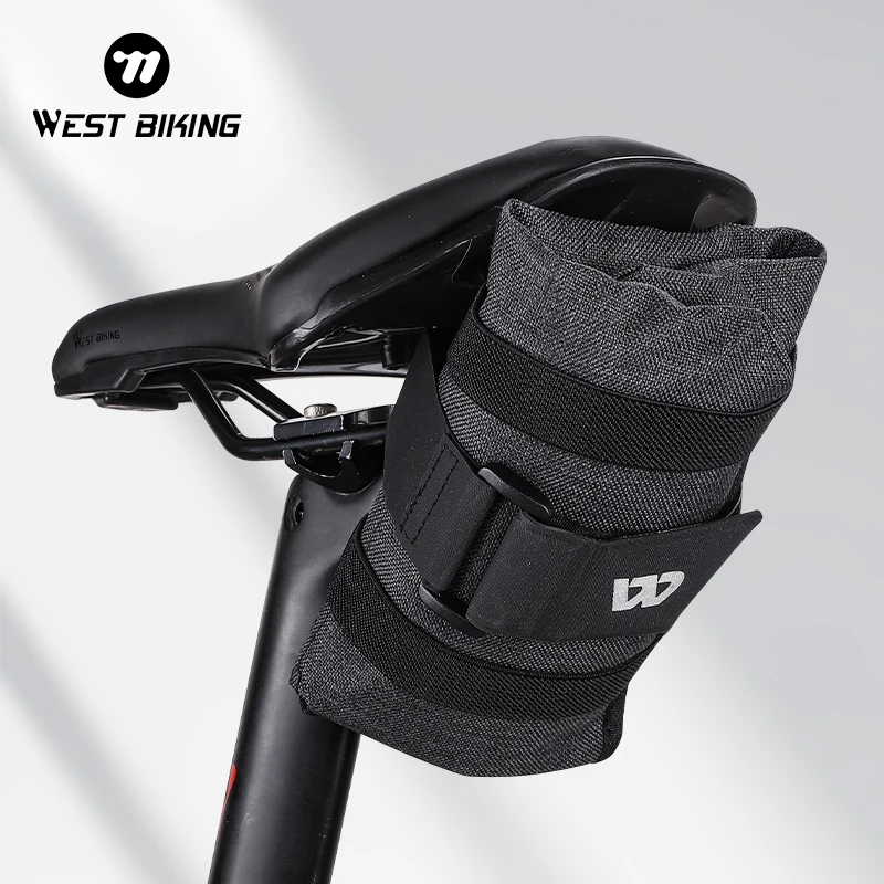 WEST BIKING Bicycle Bag Foldable Tool Storage Bag Front Frame Bag Bike Saddle Pouch Bike Rear Tool Kits Pack Cycling Accessories