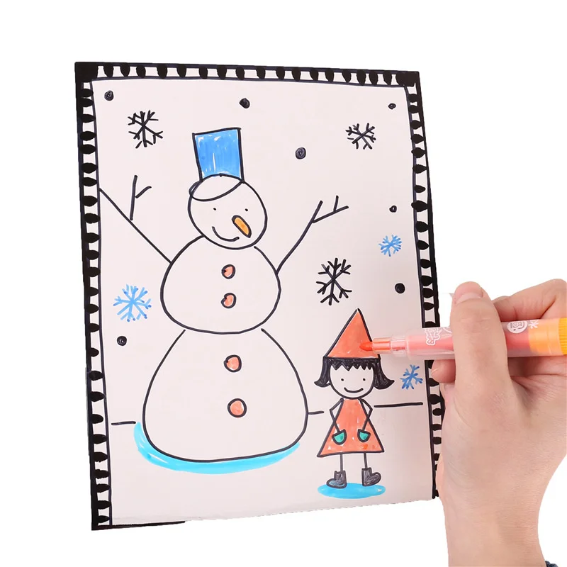 1pcs Creative Crafts Hand-Painted DIY Educational Paperboard Coloring Camera Graffiti Painting Kids Accessories Crafts