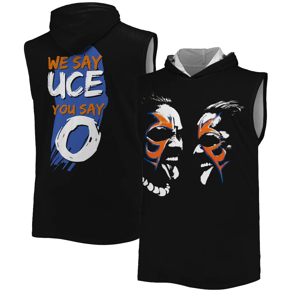 Men's Black The Usos We Say You Say Retro Tank Top Summer Breathable Gym Hooded Tank Youth Sports Street Sleeveless Hoodie 2026