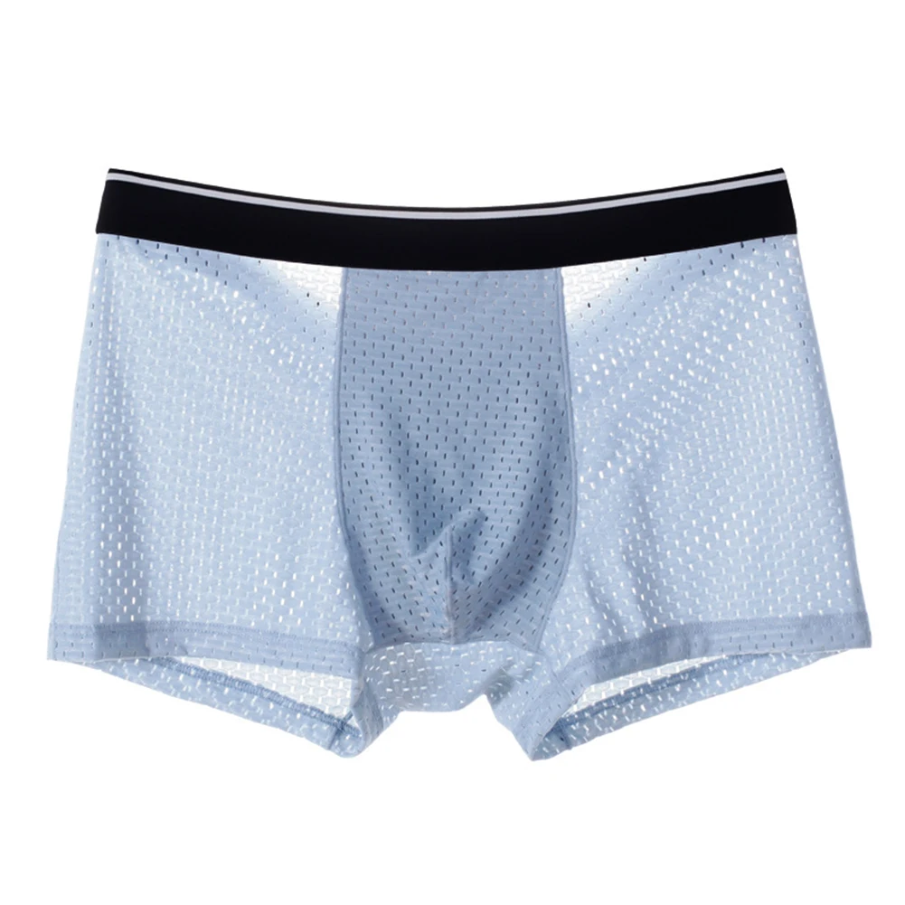 Sexy Männer Bulge Pouch Boxer Briefs Feine Mesh Schnell trocknend Atmungsaktive Shorts Casual Unterhose Lose Bequeme Weiche Homewear