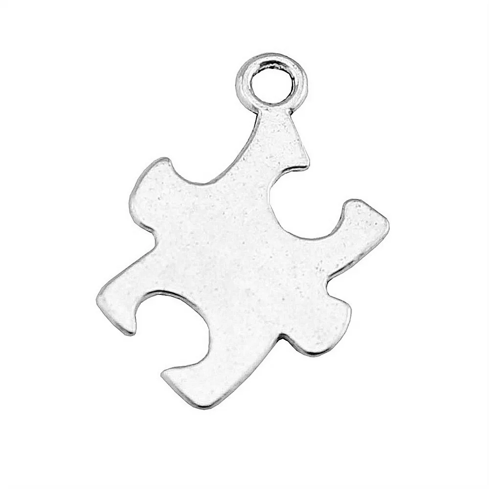 40pcs 20x14mm Alloy Charm Jigsaw Puzzle Pendants EF3829