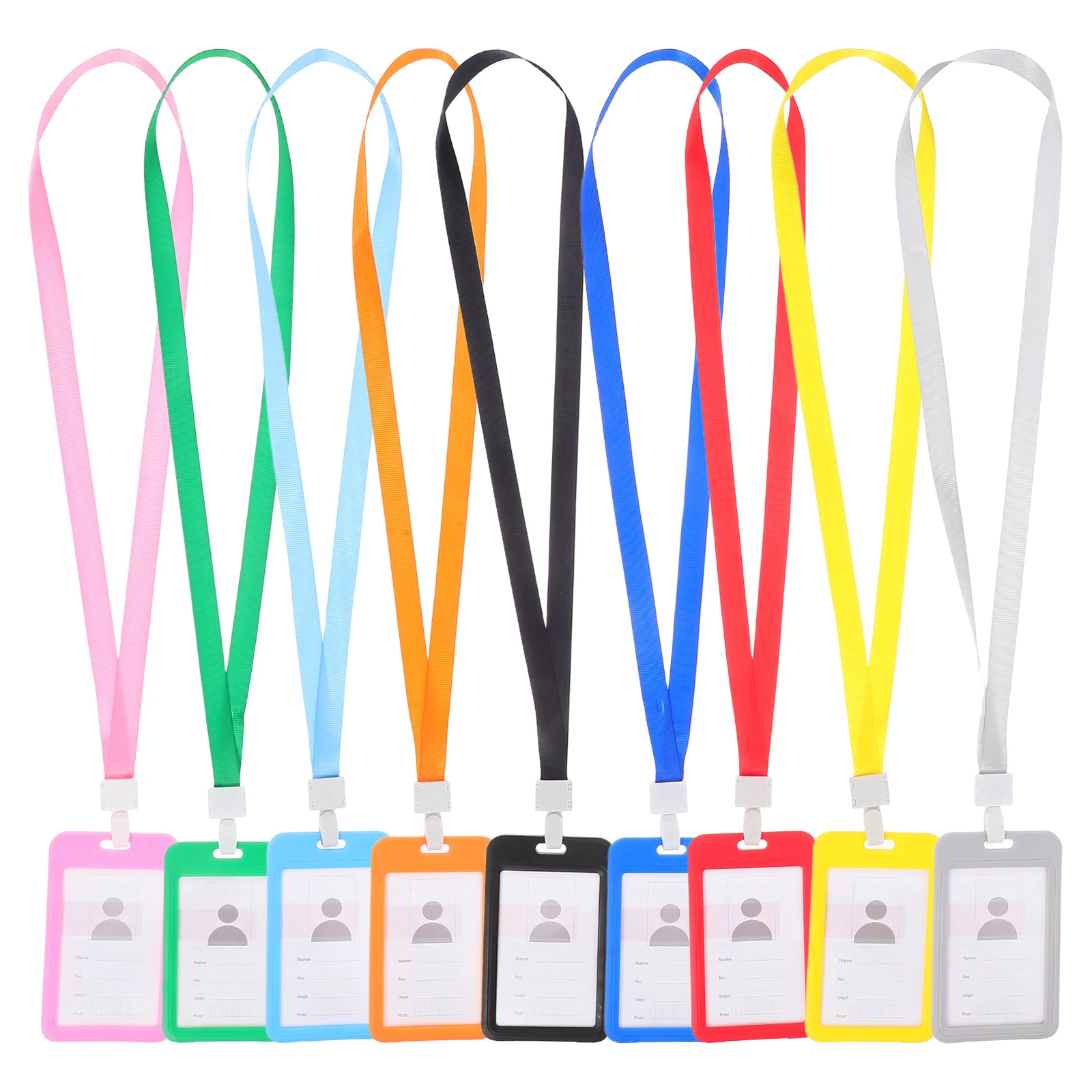 حامل بطاقة العبور مع حبل 9 قطع محفظة شارة الهوية لبطاقة العمل وحافظة بطاقات الهوية البلاستيكية لموظفي المكاتب المدرسية #3