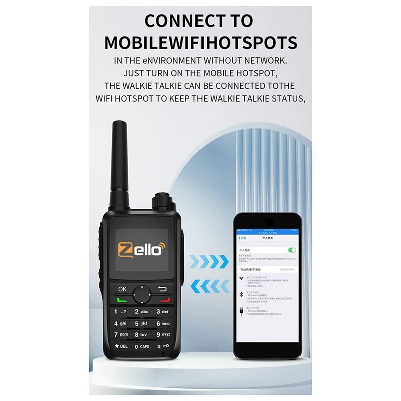 Zello Walkie-Talkie Public Network 4G Radio Bluetooth Outdoor Small Gps Navigation Global Wifi Walkie-Talkie Waterproof Durable