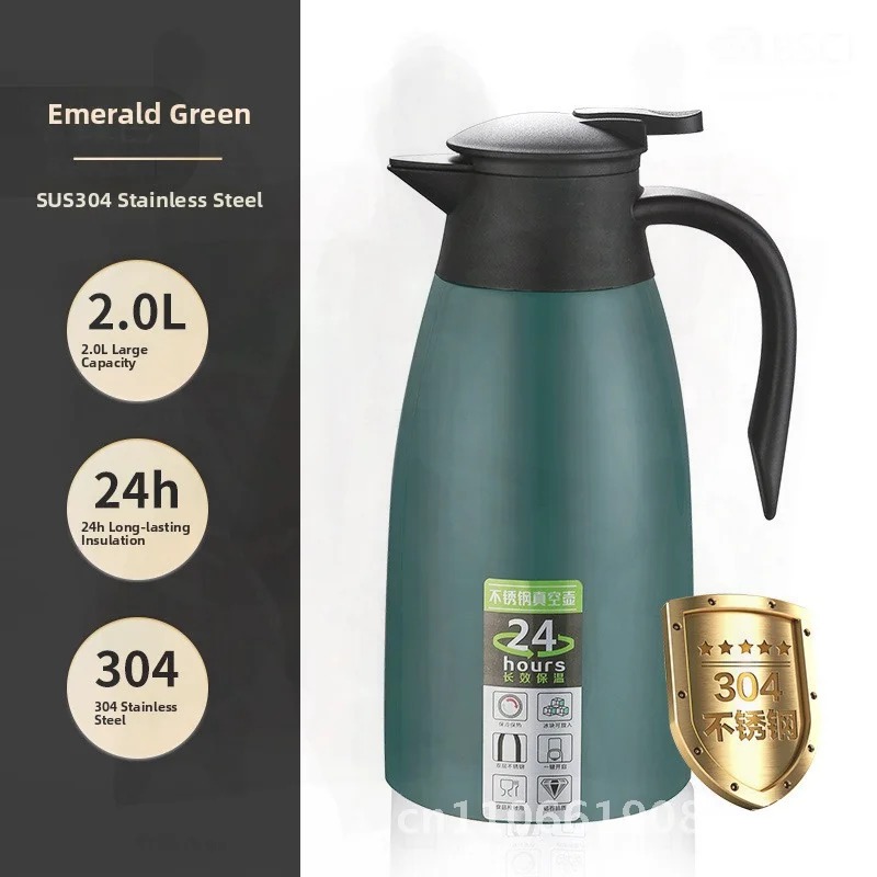 

Вакуумный термос из нержавеющей стали 2 л 304, европейский стиль, кофейник для домашнего офиса, изолированная бутылка с индивидуальным логотипом, подарок, элитный