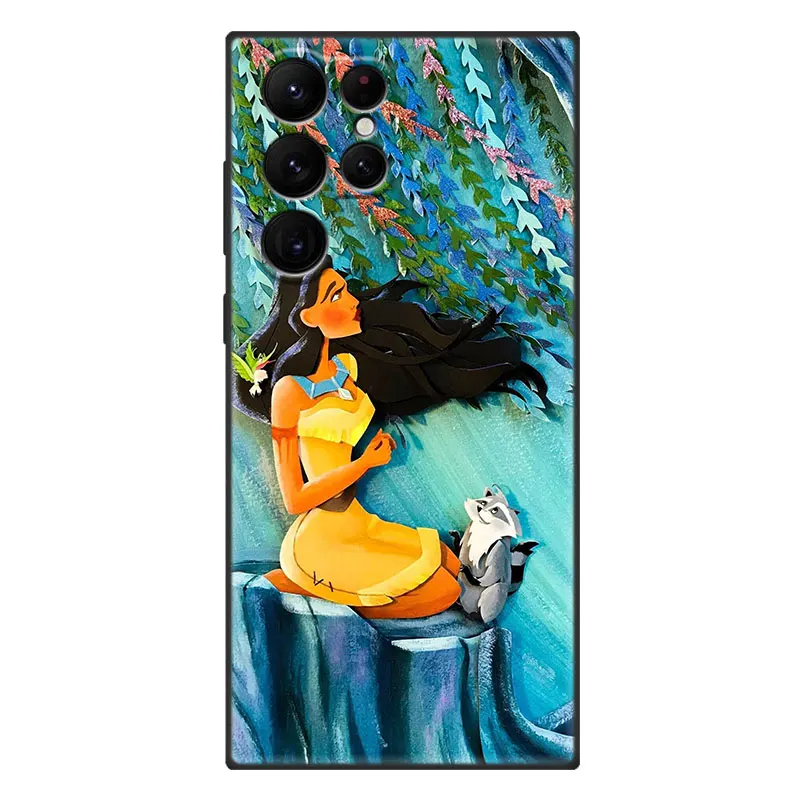 Disney Pocahontas Phone Case For Samsung Galaxy S23 S22 S21 Ultra S20 FE 5G S10E S10 Lite S9 S8 Plus S7 Edge Black Cover