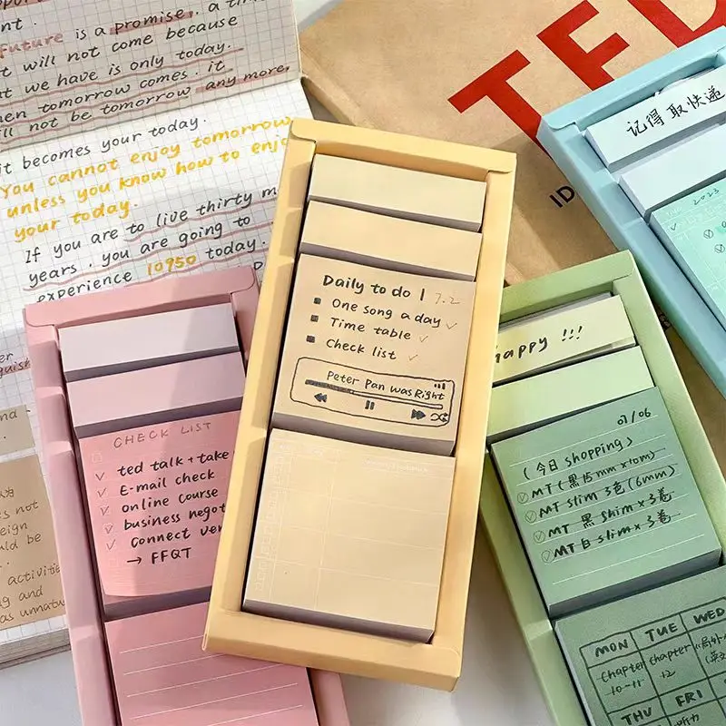 

Набор удобных наклеек в штучной упаковке, градиентные студенческие заметки, отрывное сообщение, липкая наклейка с индексом n раз, высокий внешний вид