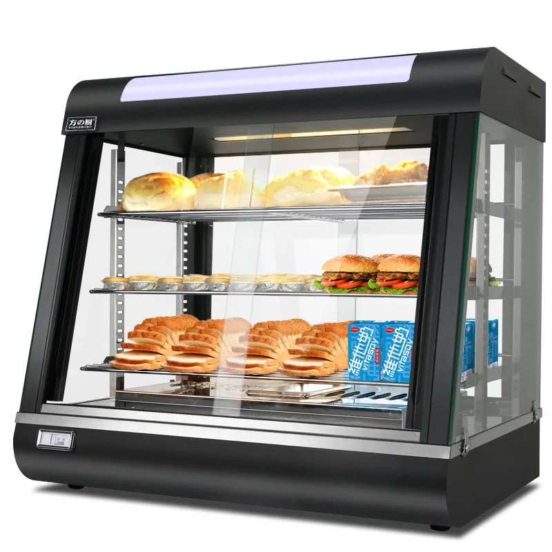 Heated Insulated Food Warmer Display Cabinet with Automatic Temperature Control  Capacity Commercial Countertop Use