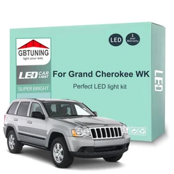 13Pcs Cars Accessories For Jeep Grand Cherokee WK 2005 2006 2007 2008 2009 2010 Canbus Dome Footwell LED Interior Light Bulb Kit