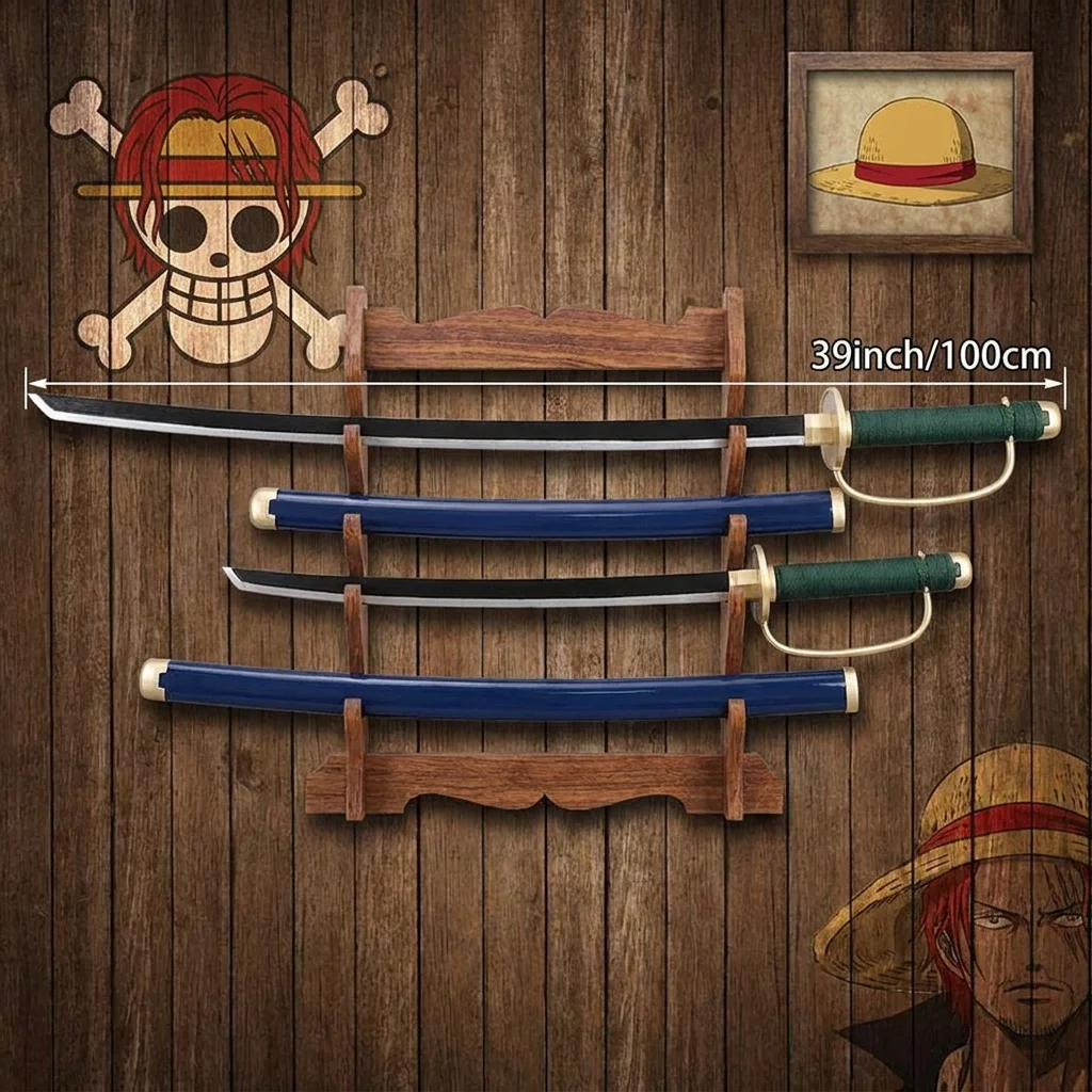 Roronoa Zoro Katana Sword Shanks Wooden Blade Knife Anime Real Size Japanese Samurai Sabre Sword Model Cosplay Prop Toy Gifts