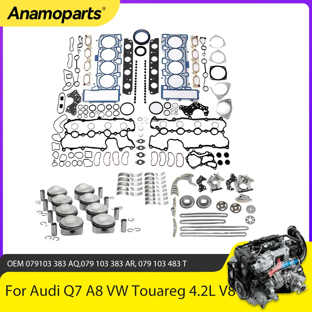 

Engine Parts Rebuilding Overhaul Kit Timing Chain Fit 4.2 L V8 Gas CAUA For Audi Q7 A8 A6 Quattro Volkswagen Touareg 4.2L 06-16